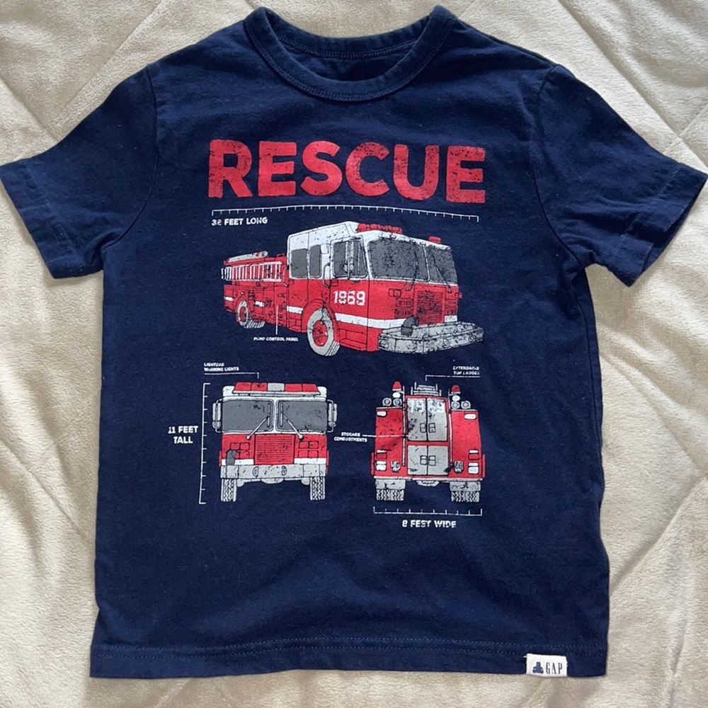 GAP Playtime Favorites Fire Truck Rescue Cotton Tee